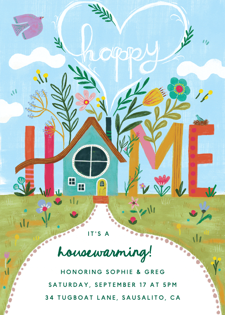 I'm coming home - housewarming invitation